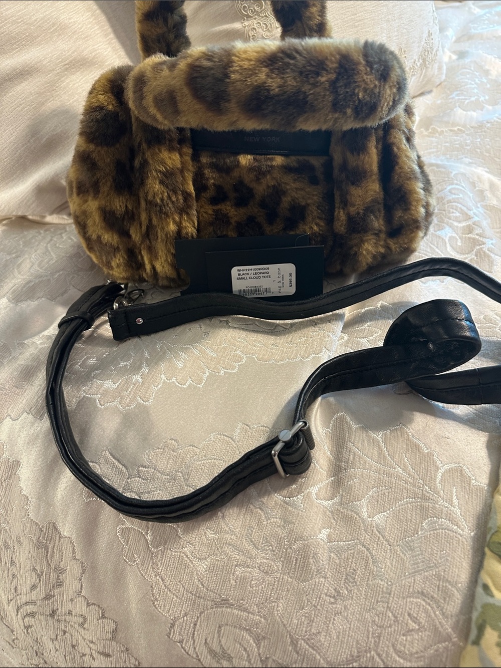 rag & bone Leopard Print Faux Fur Small Tote in Brown and Black - Picture 3 of 6
